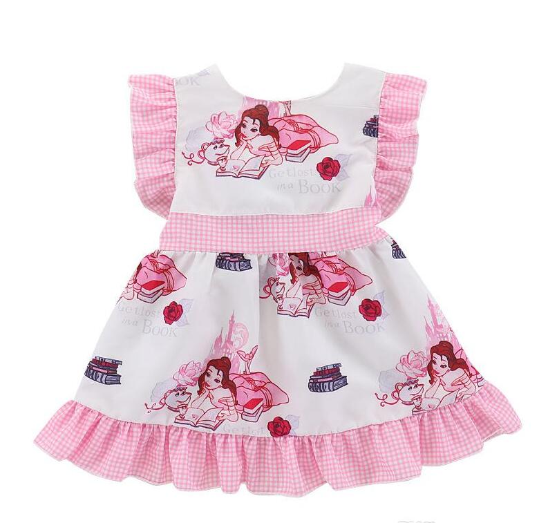 Baby Girls Cartoon Dress Princess Cartoon Design Cotton Fabric Summer Dress for Baby Girls Outfits 1-4T